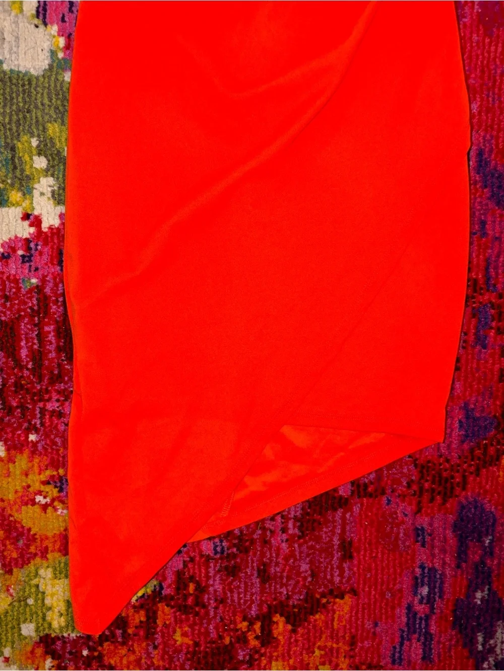 Derek Heart Bright Orange Asymmetrical Surplice Dress Small - Picture 7 of 8